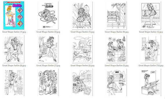 Some of the colouring pages from the 80s barbie colouring book I bought : r/ Barbie