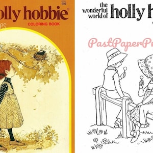 Libro para colorear imprimible vintage El maravilloso mundo de Holly Hobbie c. 1976 PDF Descarga digital instantánea 60 páginas