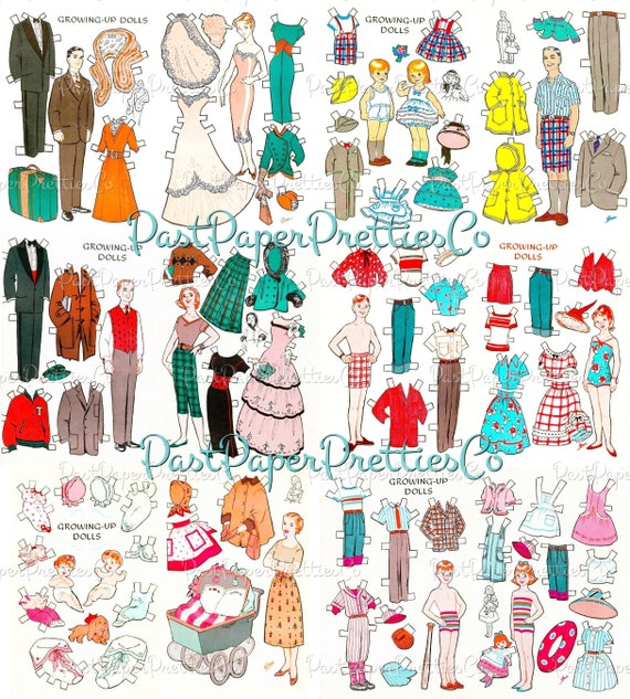 Coloriage Poupées de Papier à imprimer