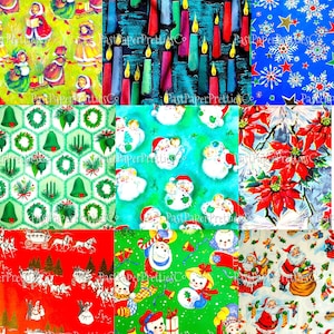 27 fogli di carta da regalo natalizia retrò stampabili vintage PDF Download digitale istantaneo Carta da regalo per le feste SET DUE