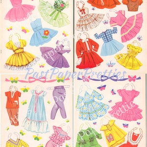 Vintage Paper Dolls Bonnets and Bows 1949 Printable PDF Instant Digital Download 4 Cute Little ...