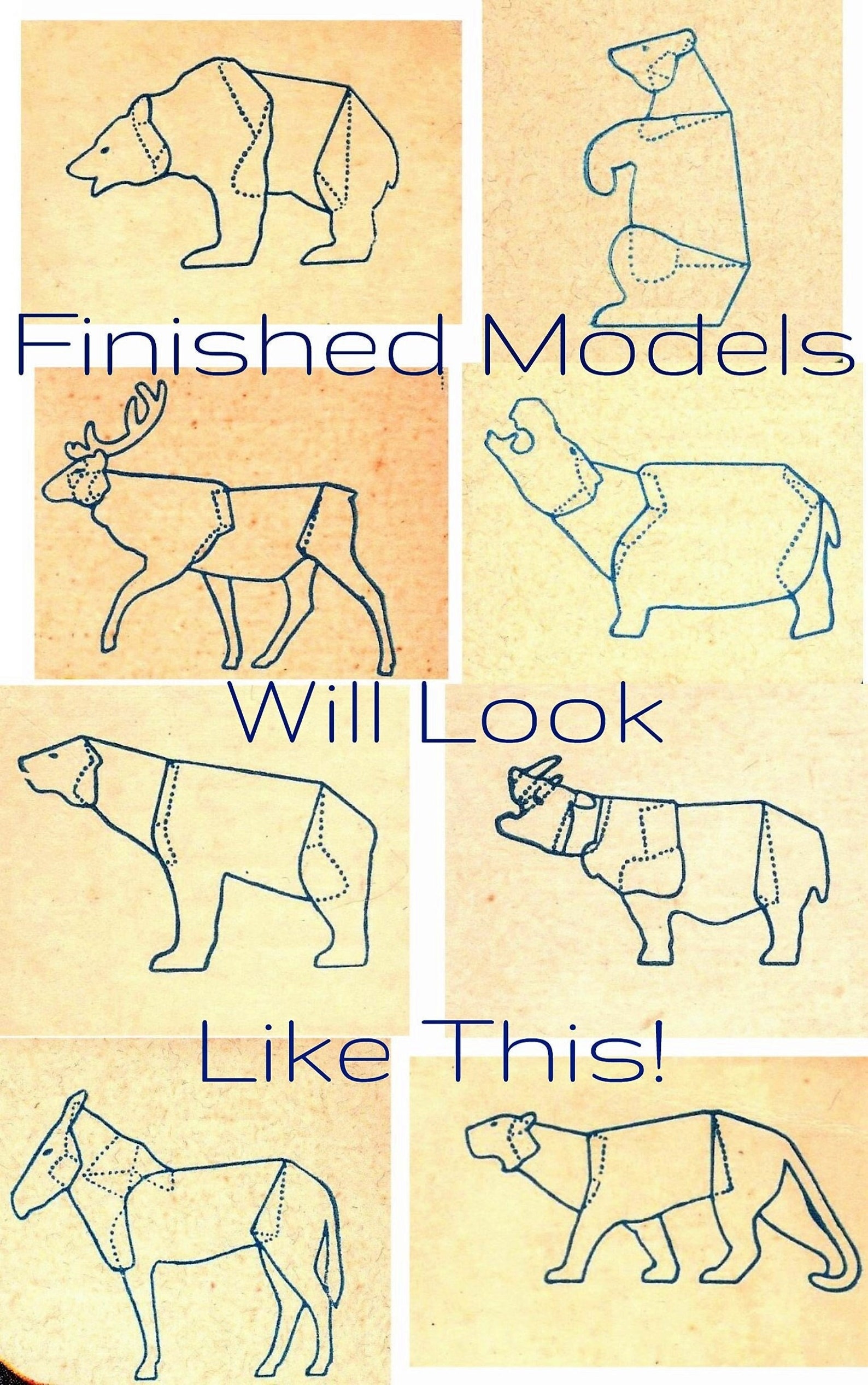 Vintage Wild Animals Paper Toy Models Printable Papercrafts Bear Zebra ...