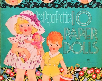 Vintage 10 Paper Dolls Children and Nurse c. 1930s Printable PDF Instant Digital Download Cute Girls Boys Antique Dolls Clip Art
