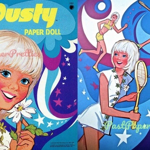 Bonecas de papel vintage, bonecas da moda empoeiradas, retrô, 1975, PDF para impressão, download digital instantâneo, lindas bonecas de brinquedo de infância, clip art
