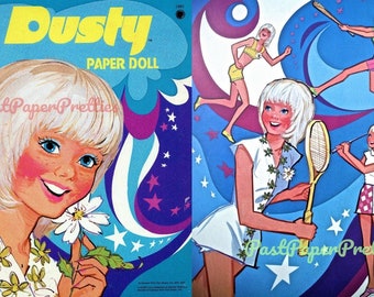 Vintage Paper Dolls Dusty Fashion Doll Retro 1975 Printable PDF Instant Digital Download Cute Childhood Toy Doll Clip Art