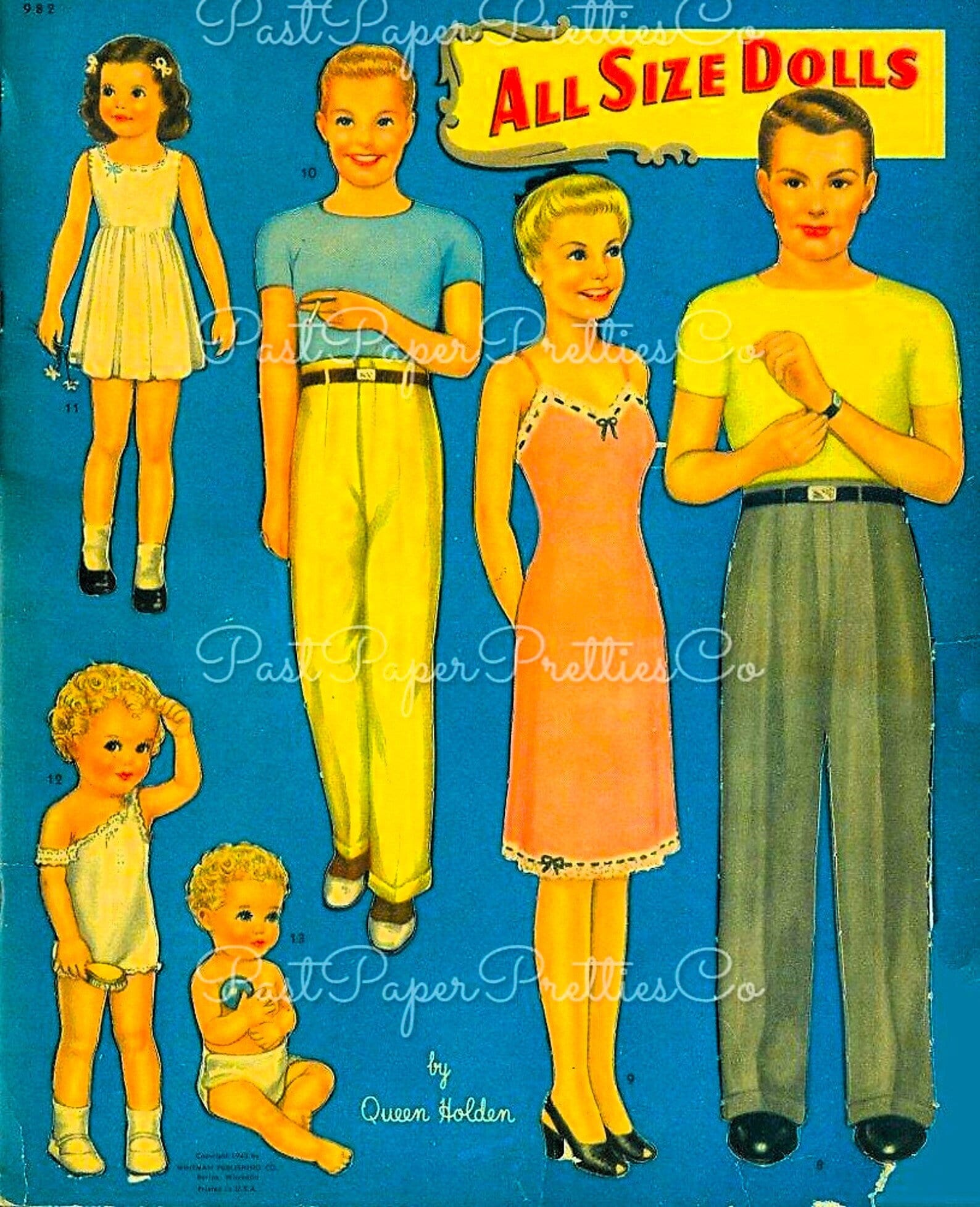 Vintage Paper Dolls All Size Dolls 1945 Printable PDF Instant