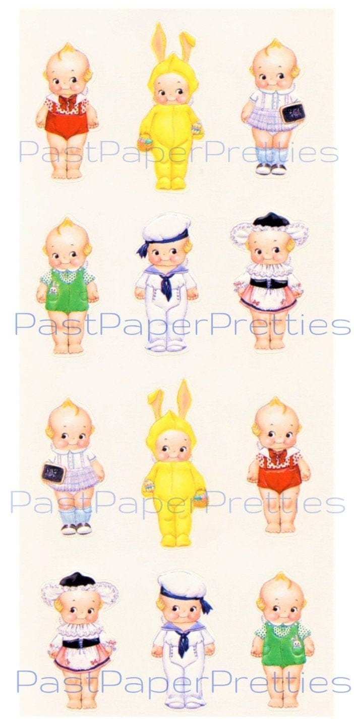 Vintage Printable Baby Kewpie Doll Stickers Gift Seals Tags Etsy