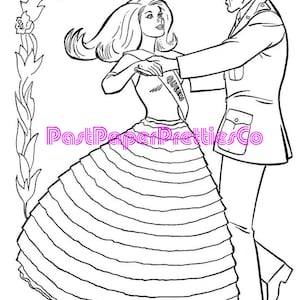 Vintage Printable Barbie Coloring Book PDF Instant Digital Download ...