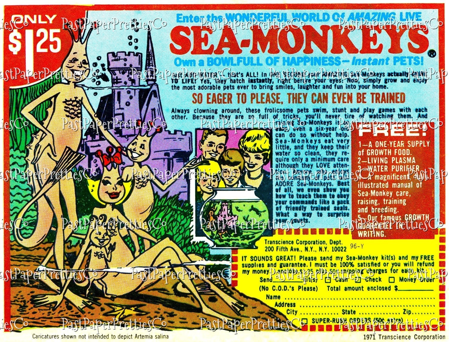 Vintage Printable Retro Sea Monkeys Ad 1971 Original Advertisement