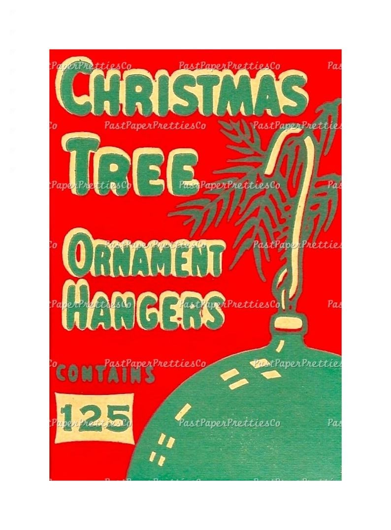 Imágenes de cajas de embalaje para decoración navideña vintage imprimibles, estilo Mid Century Mod, descarga digital instantánea en PDF, 300 ppp, imágenes individuales, collages. imagen 6
