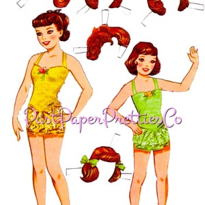 Vintage Paper Dolls Hair-do Dolls Printable PDF Instant Digital ...