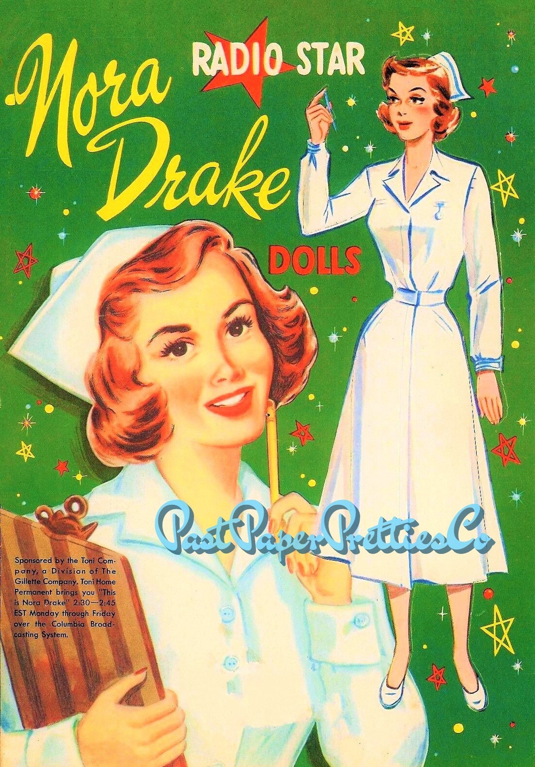 Vintage Nurse Paper Dolls Nora Drake Radio Star 1952 Printable PDF