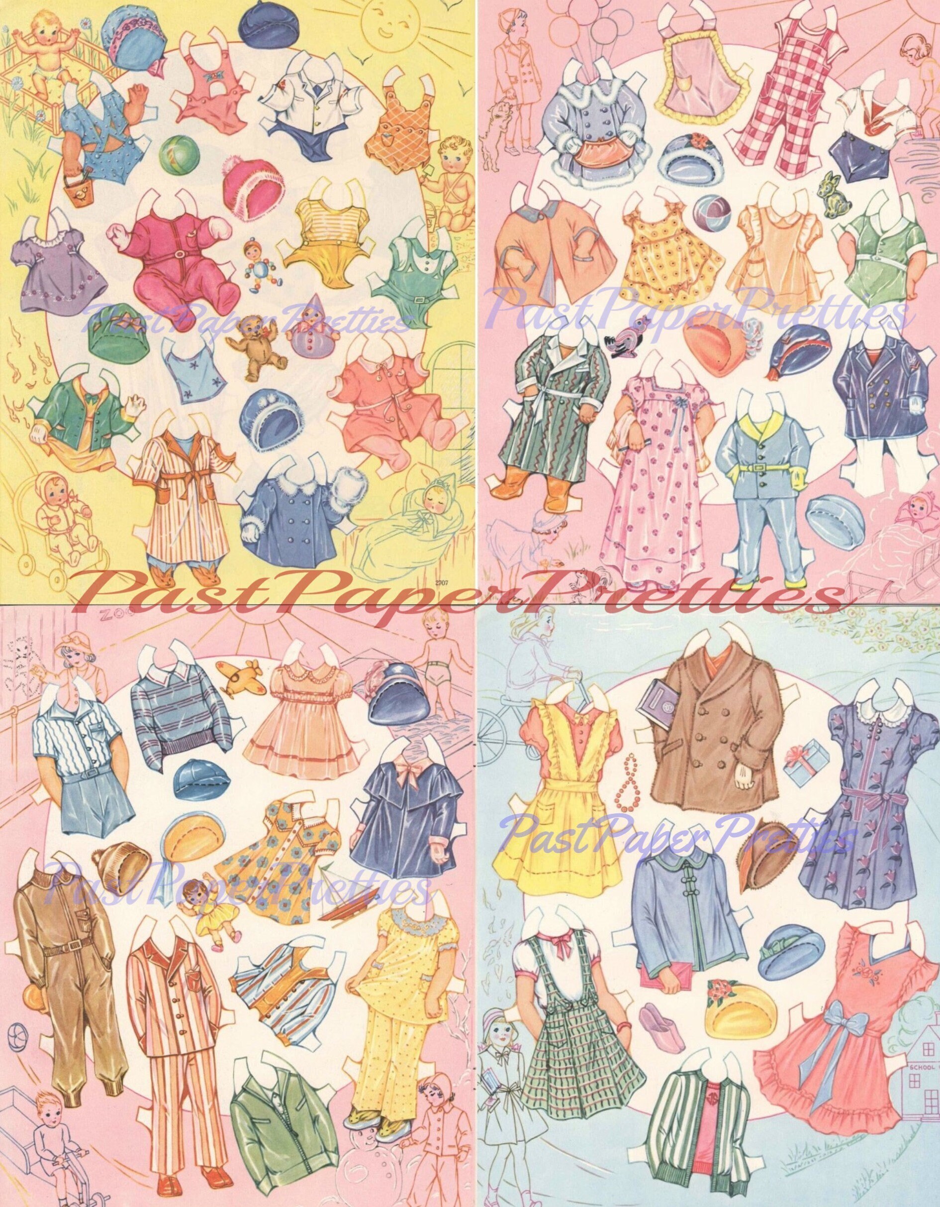 Vintage Paper Dolls Ten of Us 1944 PDF Printable Instant Vintage Paper Dolls Ten of Us 1944 PDF Printable Instant