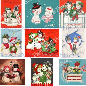 Vntage Chrstmas Dgtal Collage Sheet 1 Nch Round - Etsy