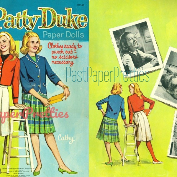 Vintage Movie Star Paper Dolls Patty Duke c. 1964 Printable Instant Digital Download Teenager Hollywood Starlet JPEG PDF