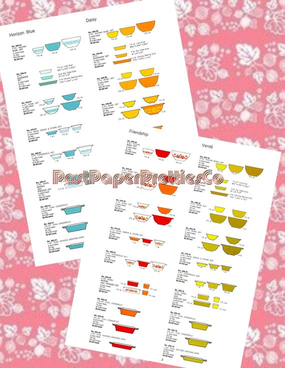 Vintage Retro 70s PYREX Catalogs 1969 1972 Printable Homemaker