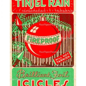 Imágenes de cajas de embalaje para decoración navideña vintage imprimibles, estilo Mid Century Mod, descarga digital instantánea en PDF, 300 ppp, imágenes individuales, collages. imagen 9