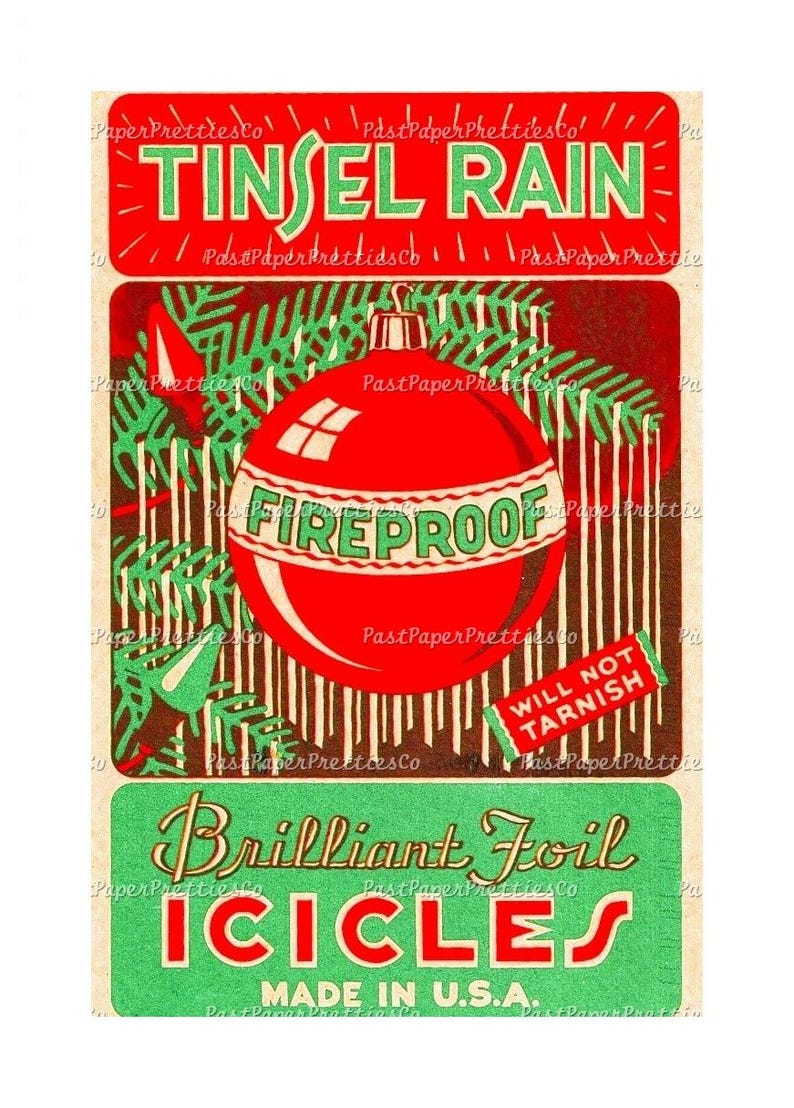 Imágenes de cajas de embalaje para decoración navideña vintage imprimibles, estilo Mid Century Mod, descarga digital instantánea en PDF, 300 ppp, imágenes individuales, collages. imagen 9