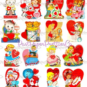 35 tarjetas vintage para el día de San Valentín para imprimir, collages de bellezas bordadas, descarga digital instantánea en formato PDF, tejido, crochet, costura y acolchado.