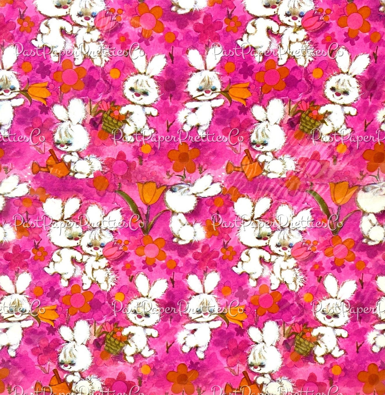 Vintage Printable Easter Gift Wrap 6 Pack Designs Retro Springtime ...