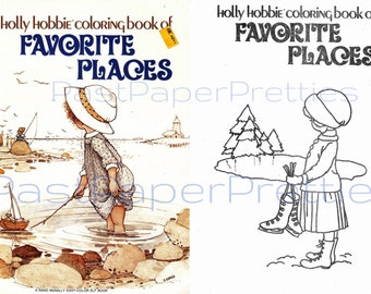 Vintage Printable Holly Hobbie Coloring Book of Favorite Places 1976 PDF Instant Digital Download 65 Pages