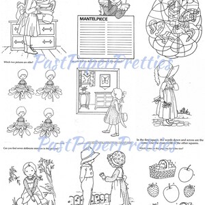 Vintage Printable Coloring Pages Holly Hobbies Everyday Activity Book ...