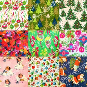 27 Vintage druckbare Retro Weihnachten Geschenkpapier Scraps Collage PDF Instant Digital Download Urlaub Geschenkpapier SET ONE