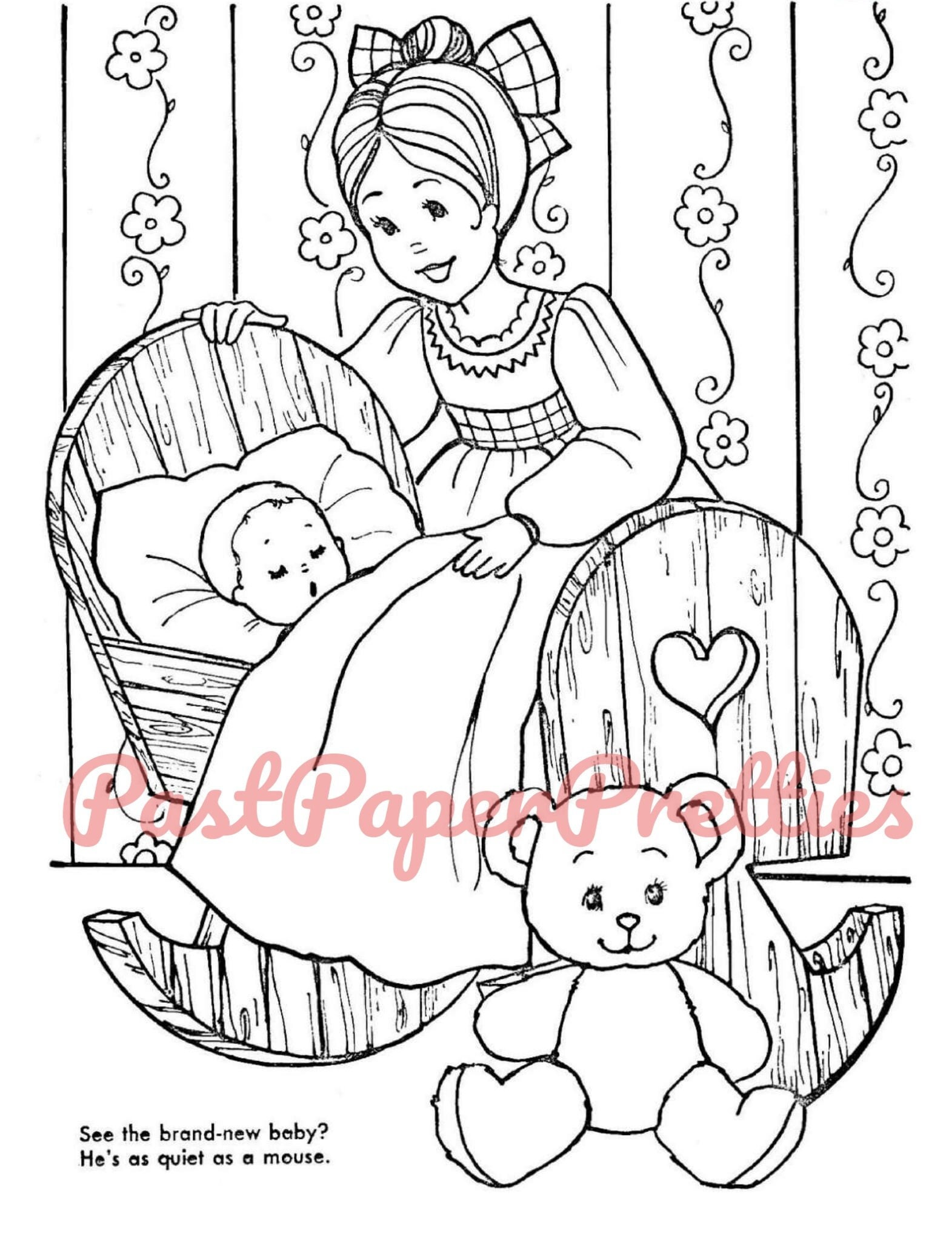 Baby Girl 50s Coloring Pages 2025 