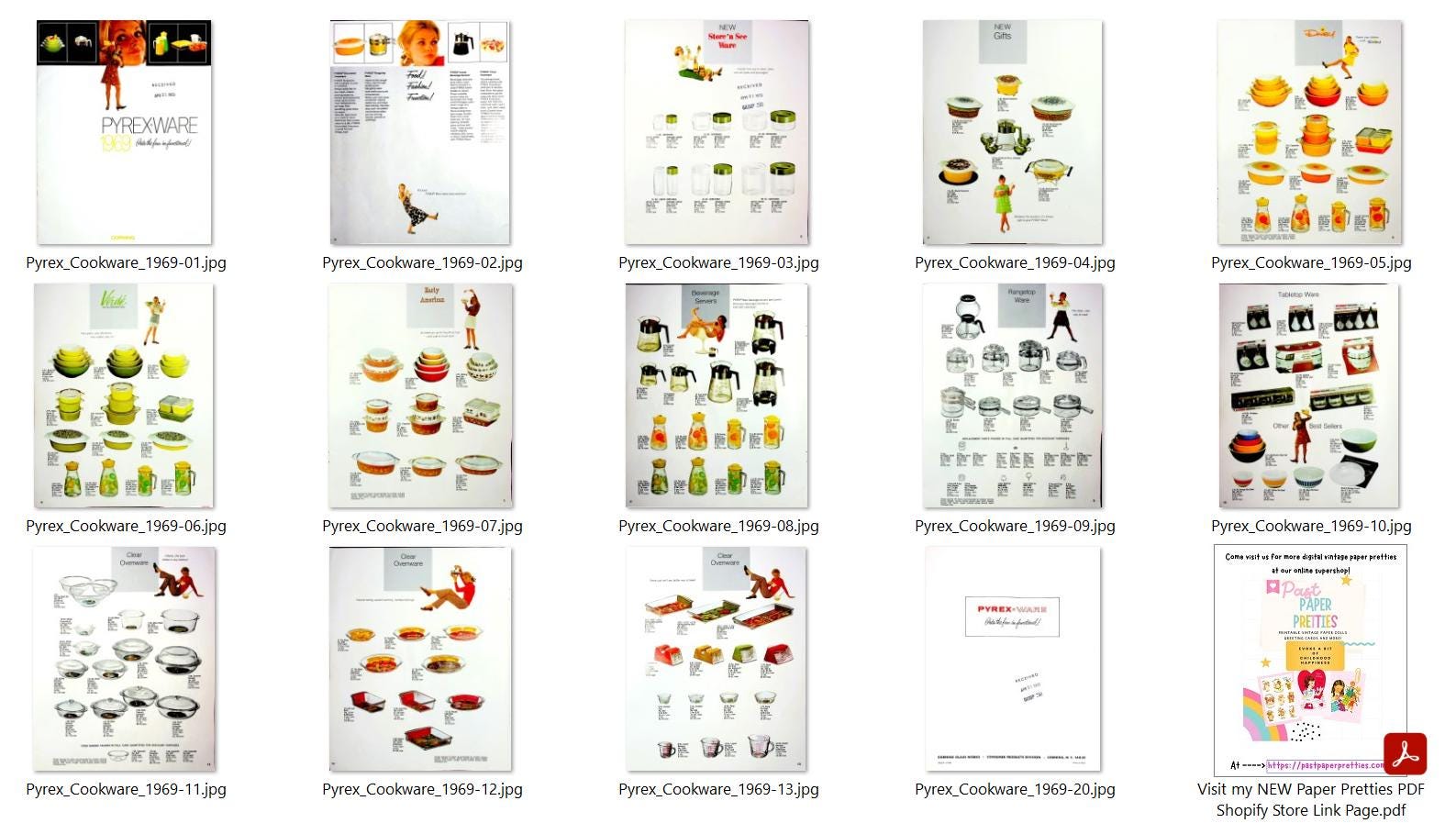 Vintage Retro 70s PYREX Catalogs 1969 1972 Printable Homemaker