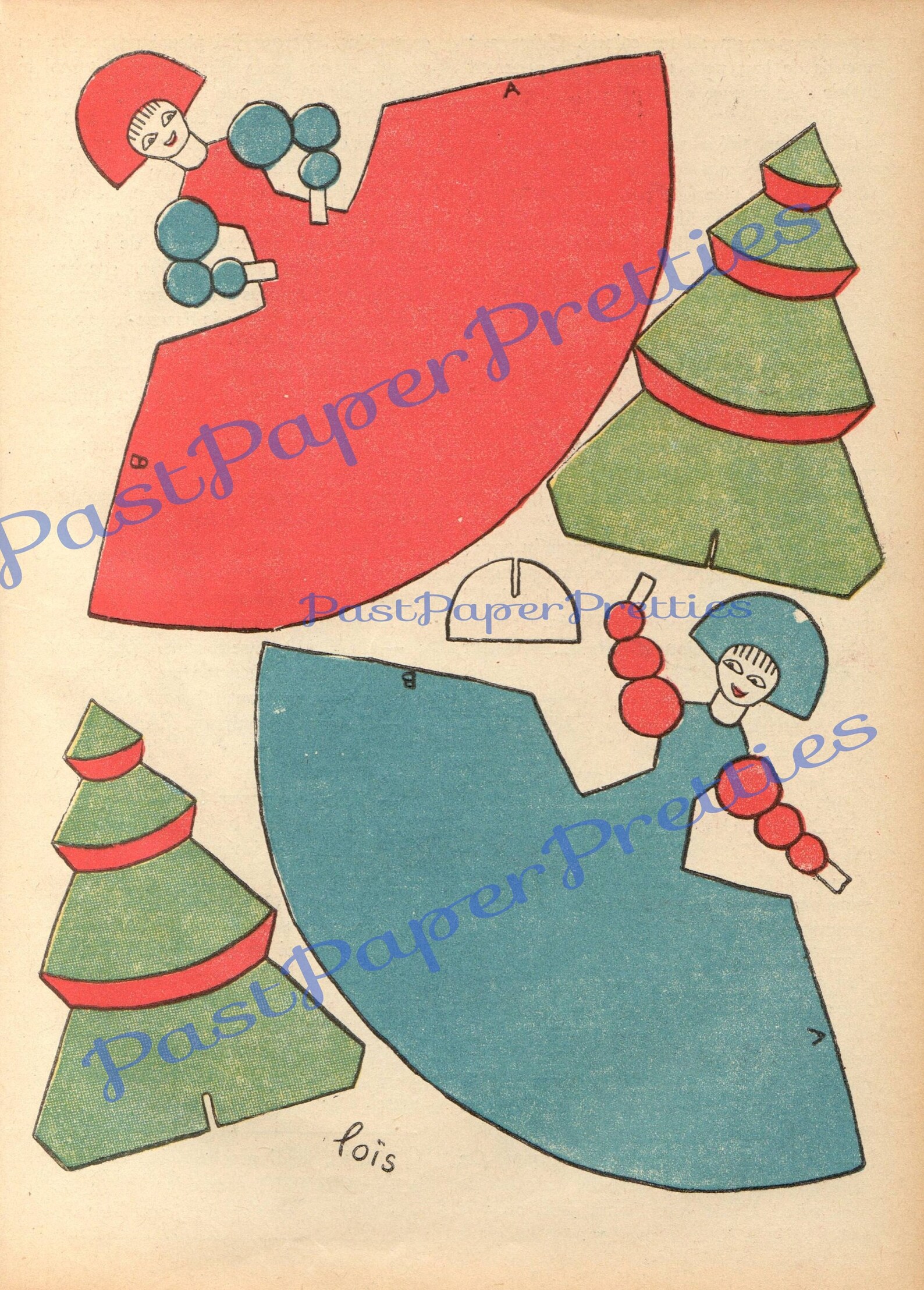 Vintage Printable French Paper Dolls Cute Stand up 3-D Maidens - Etsy