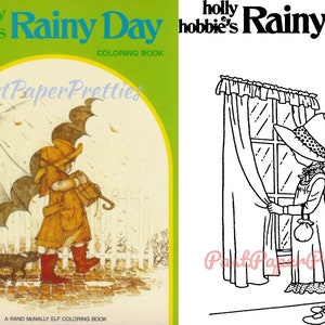 Vintage Printable Coloring Book Holly Hobbies Rainy Day 1976 PDF Instant Digital Download Cute Prairie Girl Clip Art 60 Pages