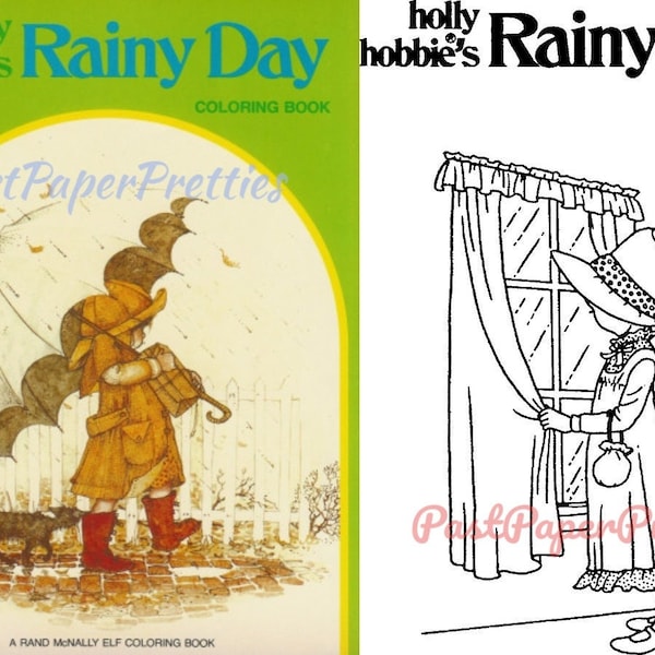 Vintage Printable Coloring Book Holly Hobbies Rainy Day 1976 PDF Instant Digital Download Cute Prairie Girl Clip Art 60 Pages