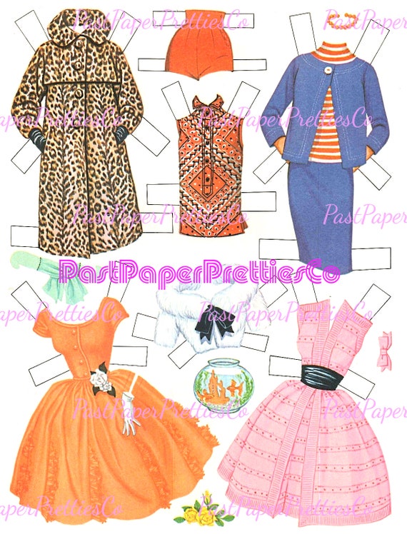 Grandma's Cut-Out Paper Dolls Book: 20 Models and 200 Vintage Clothing  Accessories to Dress in Full Color 60s, 70s and 80s Dolls of the childhood  of