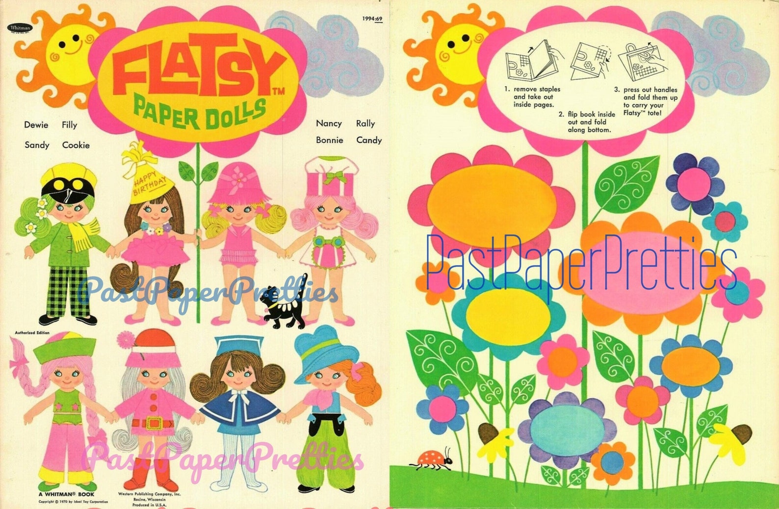 Flatsy Doll Maker Vintage Flatsy Paper Dolls Retro 1969 1970 Printable PDF Instant ...