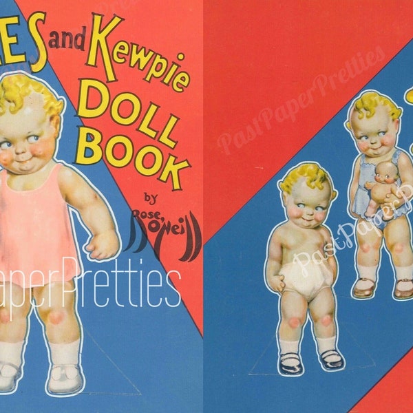 Vintage Paper Dolls Scootles and Kewpie Doll Book c. 1938 Printable PDF Instant Digital Download Cute Cupie Babies Clip Art