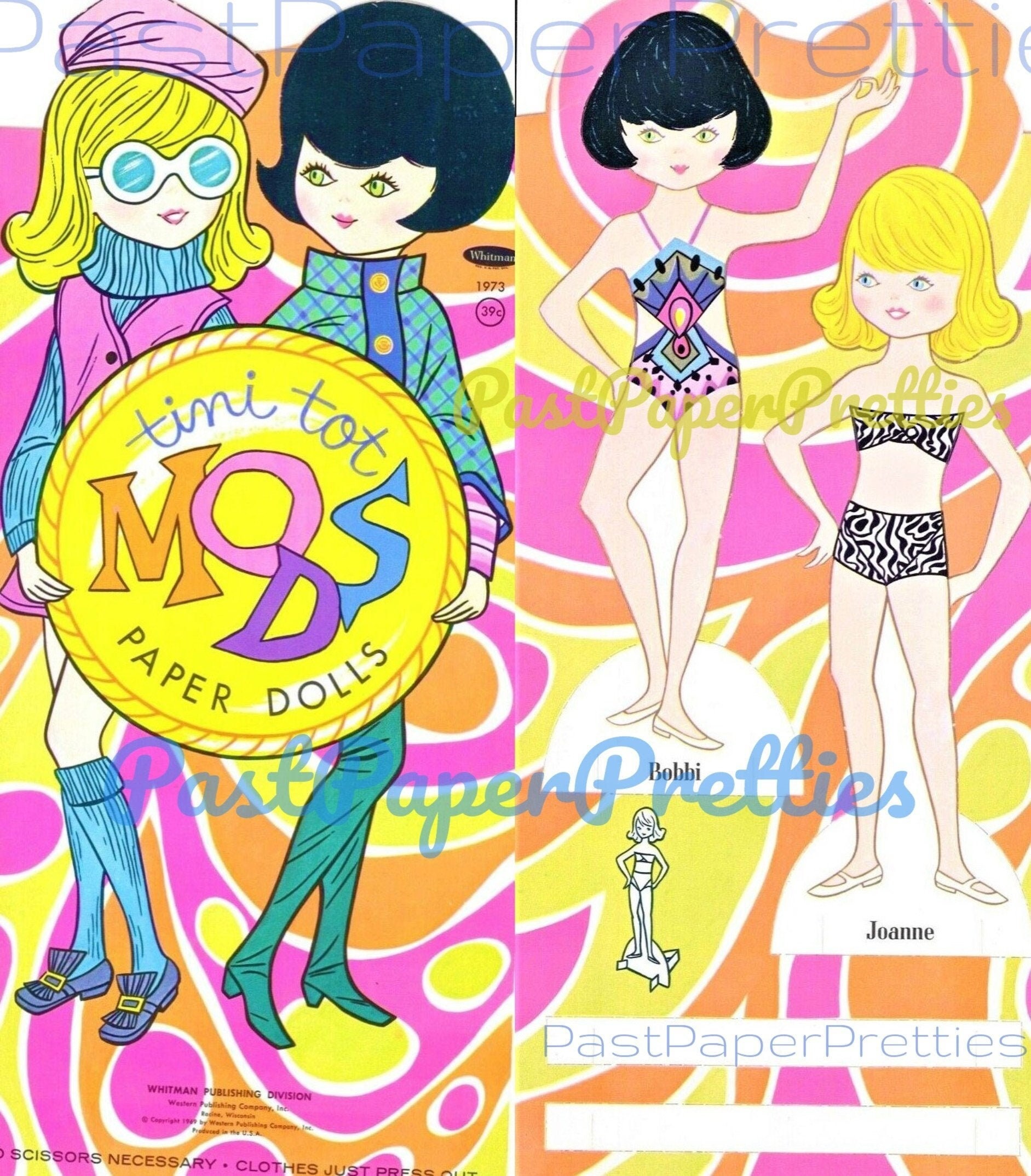 Vintage Paper Dolls Tini Tot Mods C. 1969 Printable PDF Instant