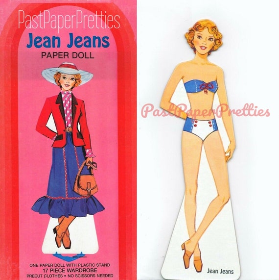 Vintage Paper Dolls Jean Jeans Retro Fashion Doll 1982 Printable