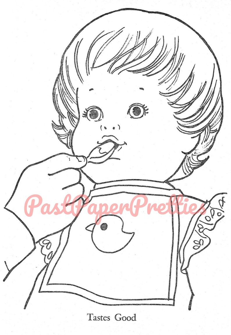 Vintage Printable Coloring Book Baby Alive Doll c. 1976 PDF Instant Digital Download Cute Childhood Toy Doll 102 Pages image 2
