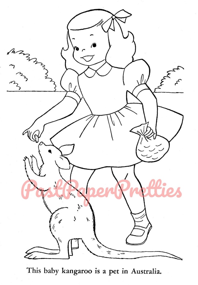 Vintage Printable Coloring Book Pages Children of Other Lands - Etsy