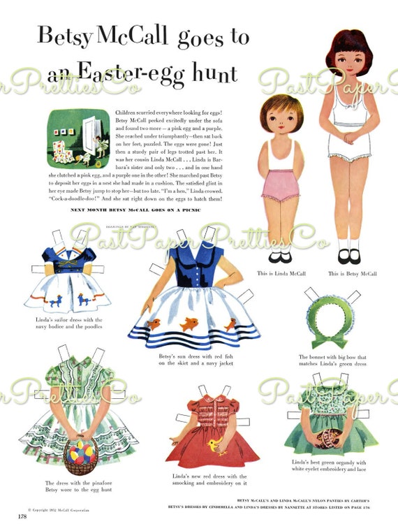 その他 betsy mccall 6 Sets Vintage Paper Dolls Betsy Mccall Holidays Collage