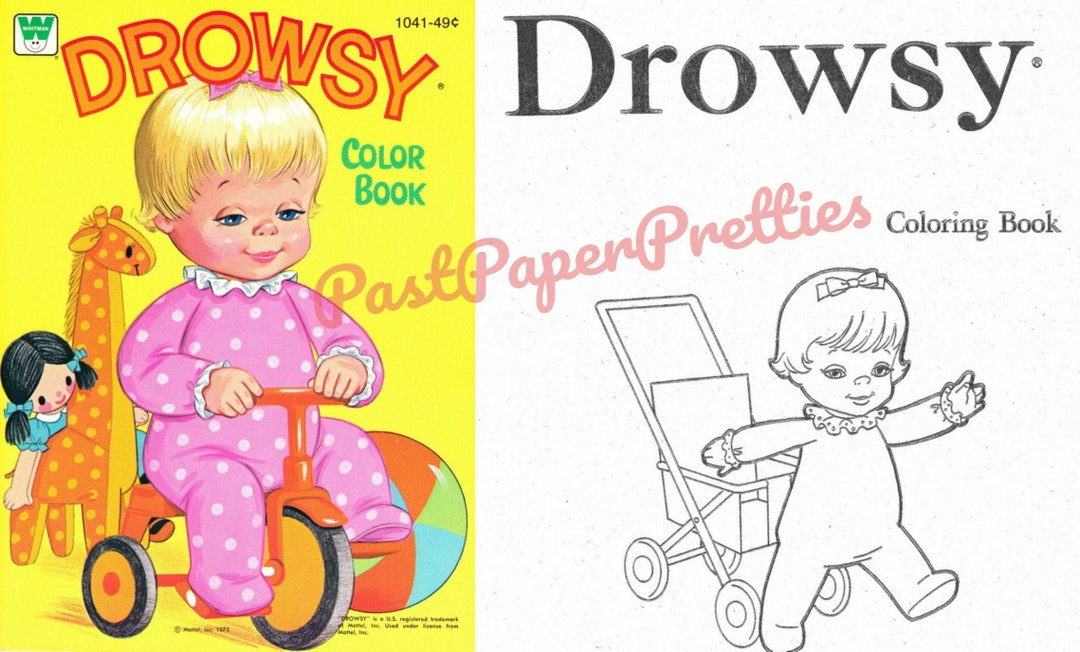 Vintage Printable Coloring Book Pages Drowsy Doll C. 1976 PDF - Etsy
