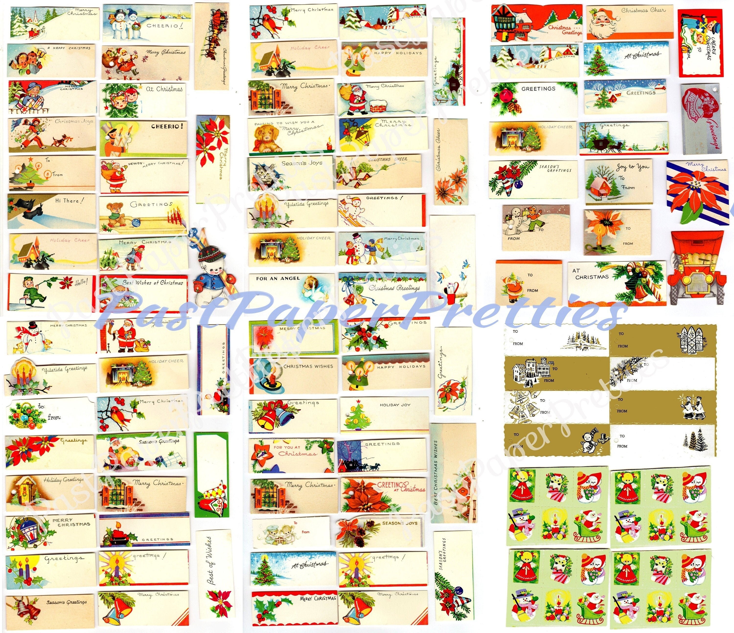  60 Vintage Christmas Tags, Merry Christmas Gift Tags, Retro  Xmas Paper Tags with String, Christmas Journal Planner Tags Party Supplies  : Health & Household
