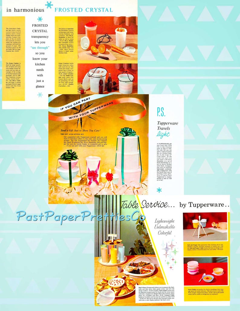 Vintage MCM Tupperware Catalog 1962 Printable Homemaker Sales Party ...