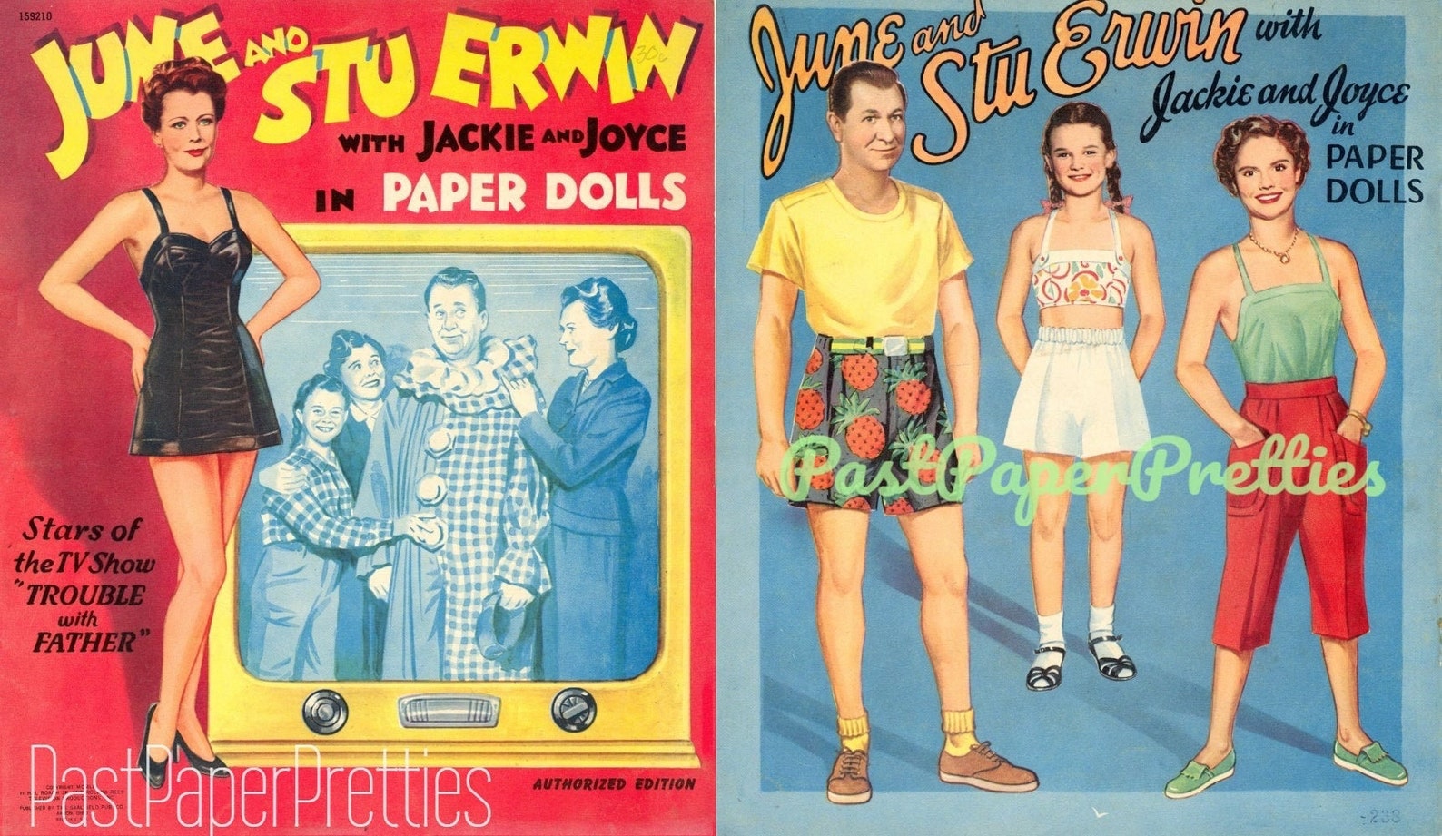 Vintage Paper Dolls June and Stu Erwin Trouble With Father TV Show C ...