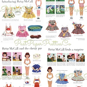 16 ensembles de feuilles de collage Paper Dolls vintage Betsy McCall env. Années 1950-1960 PDF imprimable numérique Téléchargement numérique instantané
