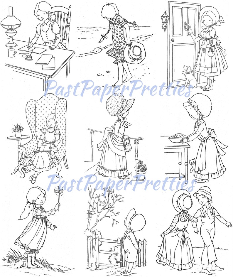 Vintage Printable Coloring Pages Holly Hobbies Super Fun - Etsy