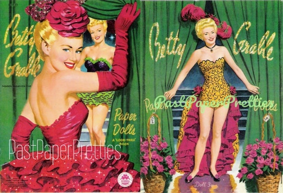 Vintage Movie Star Paper Dolls Betty Grable C. 1953 Printable PDF Instant Digital Download Hollywood Star Starlet Clip Art Etsy
