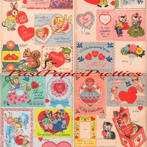 Vintage Printable Valentines Day Card Cut Out Collage Sheets Retro 1947 ...