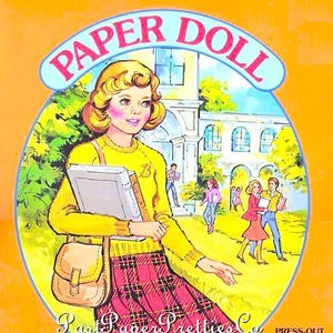 Vintage Butterscotch Paper Dolls 1983 afdrukbare pdf instant digitale download retro jaren 80 middelbare school tiener meisje clipart