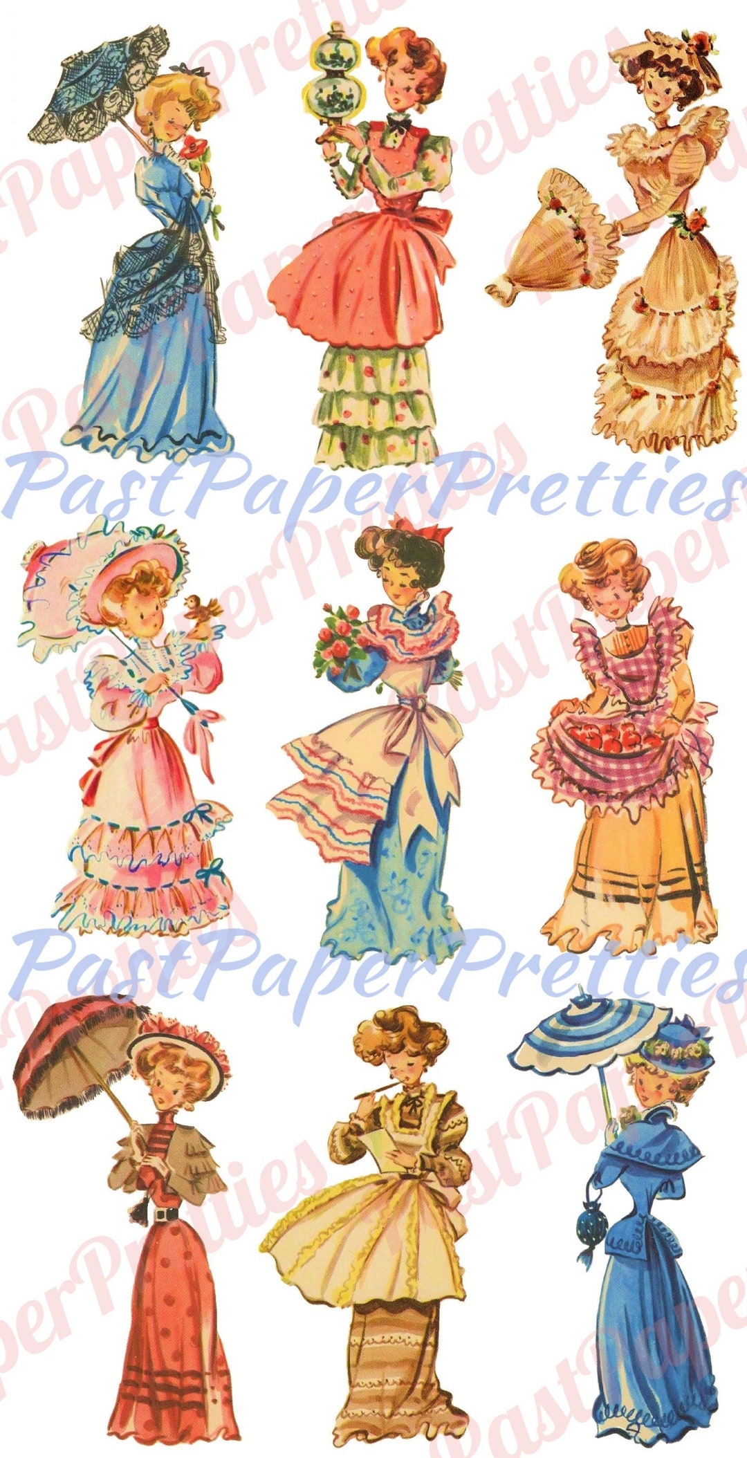 Vintage Pretty Victorian Ladies Printable Collage Sheet Images PDF ...
